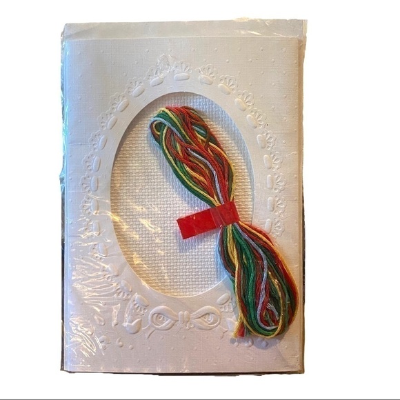 COUNTED Cross Stitch Christmas Greeting Card Kit - Picture 2 of 2